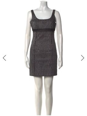 Vintage Versace Spring 2010 Runway Fabric Black & White Print w/ Mesh Waist